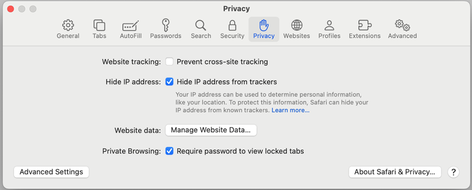 Mac os instructions image for privacy